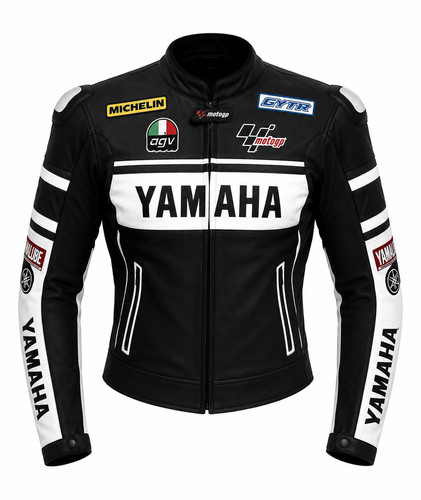 Giacca pelle moto yamaha - giacca,